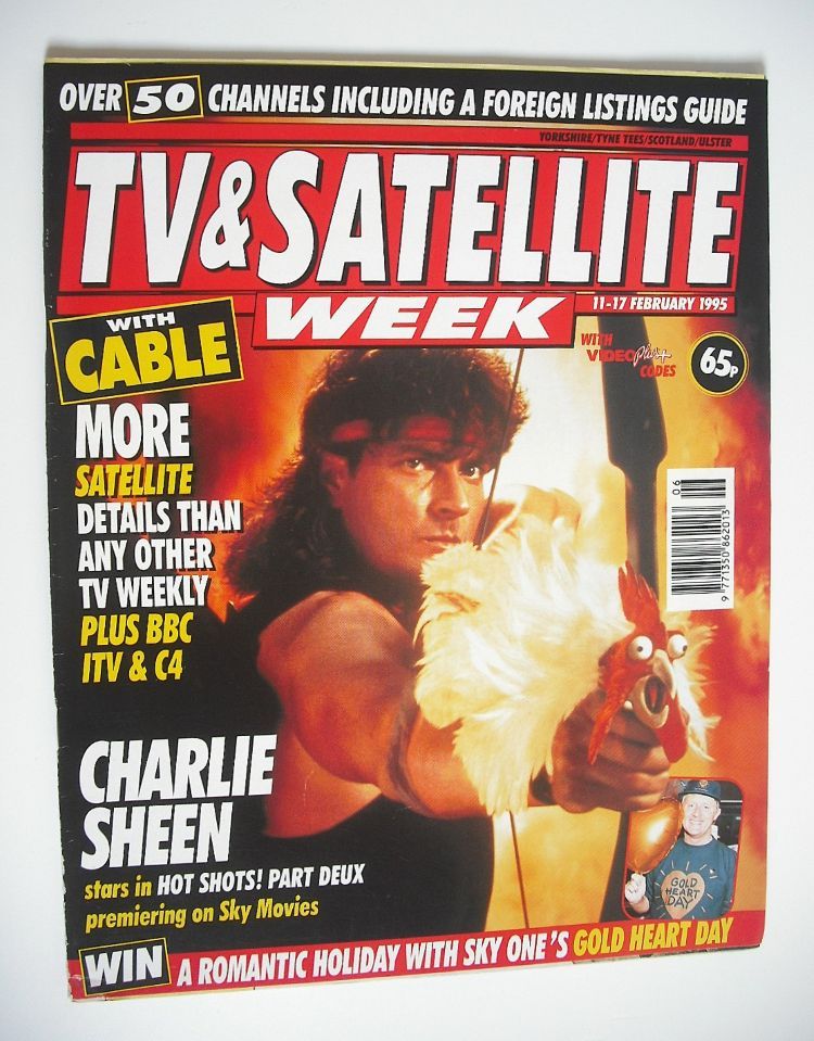 TV & Satellite Week magazine - Charlie Sheen cover (11-17 February 1995)