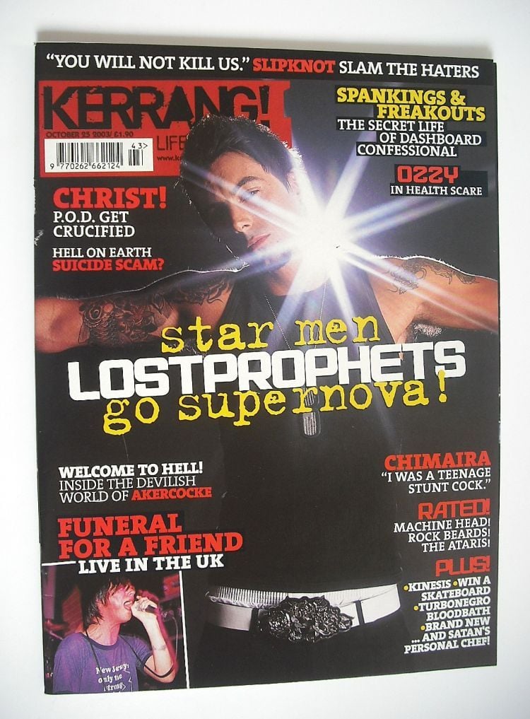Kerrang magazine - Ian Watkins cover (25 October 2003 - Issue 978)