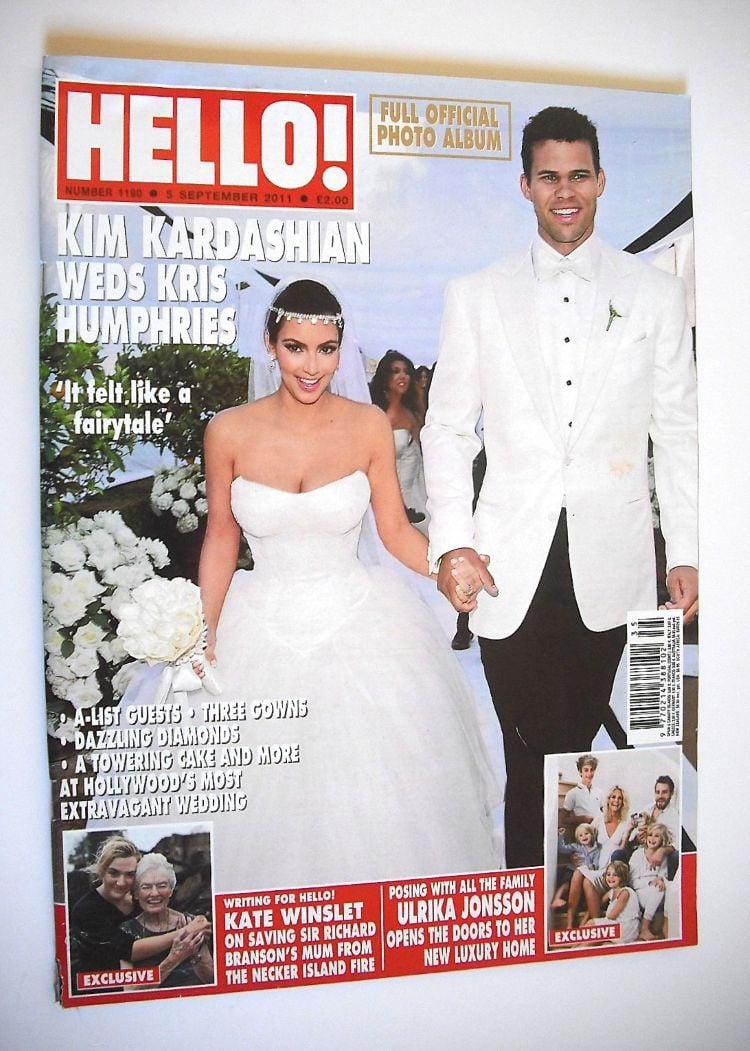 Hello! magazine - Kim Kardashian and Kris Humphries wedding cover (5 September 2011 - Issue 1190)