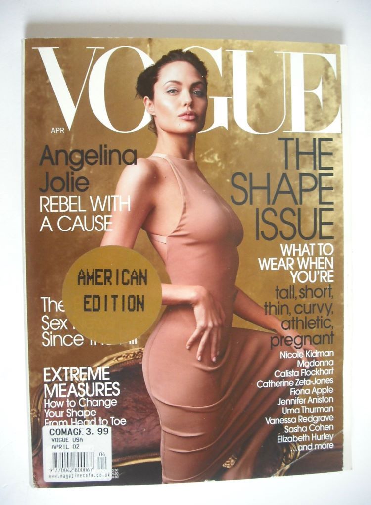 US Vogue magazine - April 2002 - Angelina Jolie cover