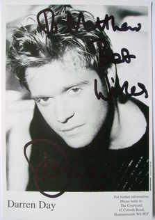 Darren Day autograph (hand-signed photograph, dedicated)