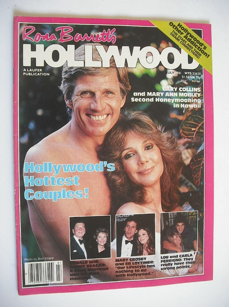 Rona Barrett's Hollywood magazine - Gary Collins & Mary Ann Mobley cover (July 1981)