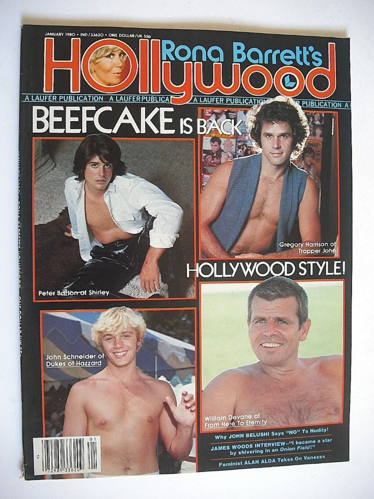 Rona Barrett's Hollywood magazine - Beefcake Is Back cover (January 1980)