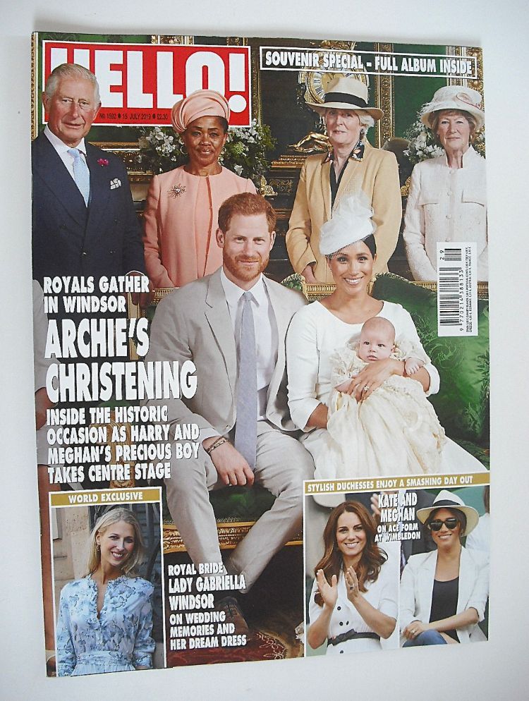 Hello! magazine - Archie's Christening cover (15 July 2019 - Issue 1592)