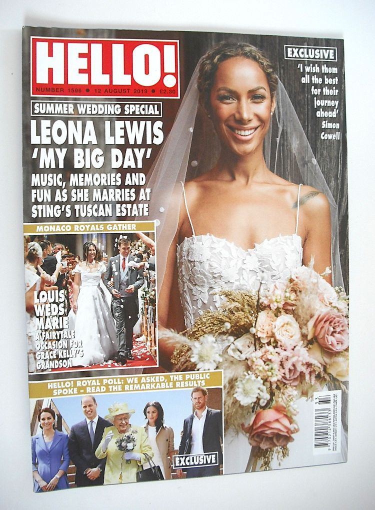 Hello! magazine - Leona Lewis wedding cover (12 August 2019 - Issue 1596)