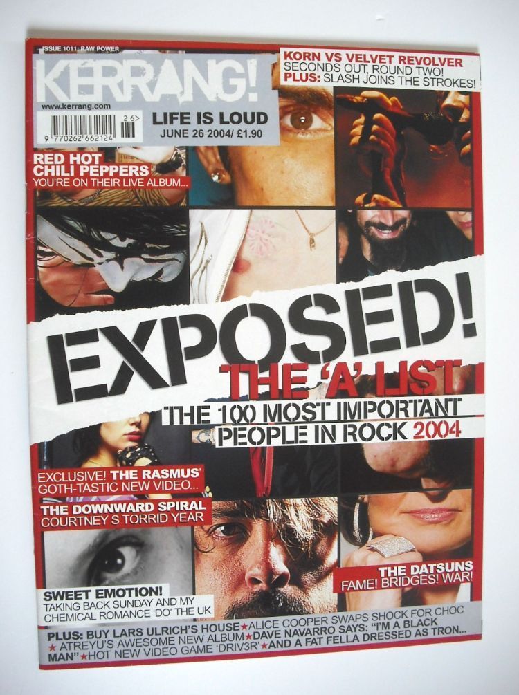 Kerrang magazine - The 100 Most Important People In Rock 2004 cover (26 June 2004 - Issue 1011)