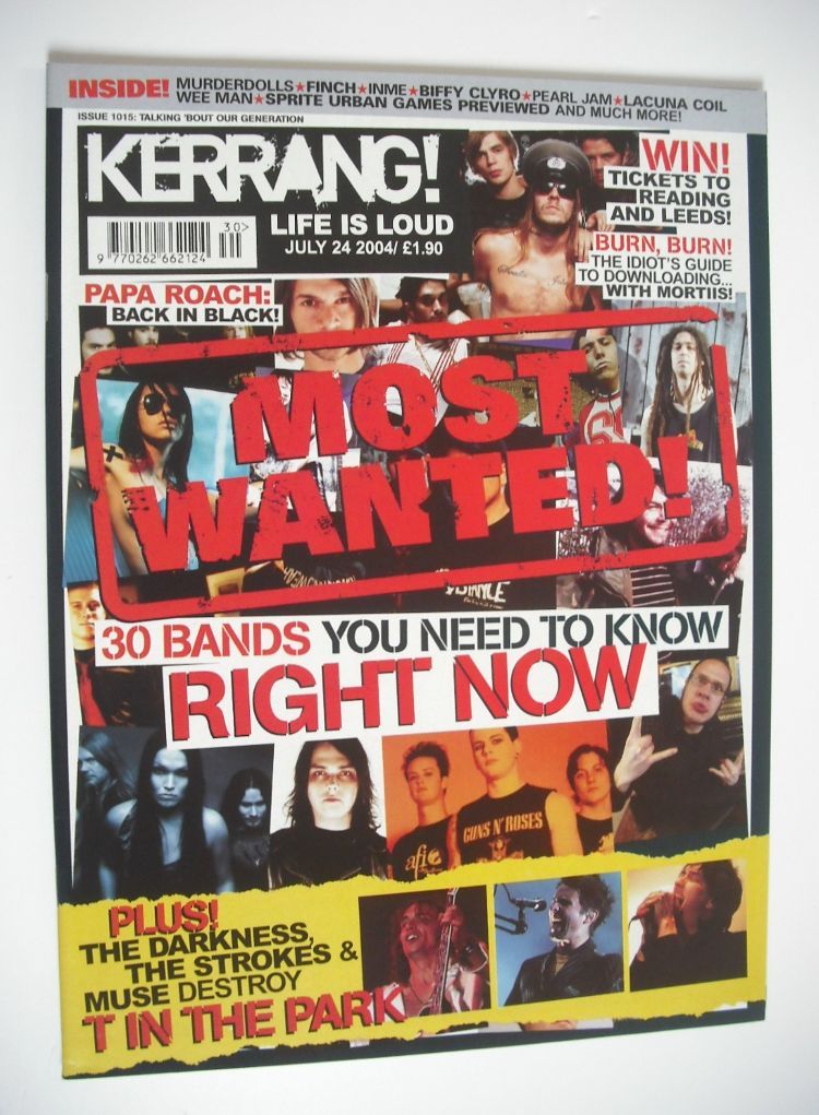 Kerrang magazine - 30 Bands You Need To Know Right Now (24 July 2004 - Issue 1015)