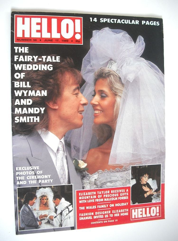 <!--1989-06-17-->Hello! magazine - Bill Wyman and Mandy Smith wedding cover