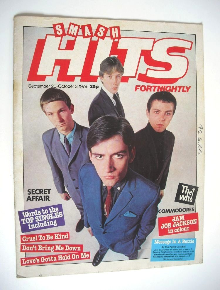 Smash Hits magazine - Secret Affair cover (20 September - 3 October 1979)