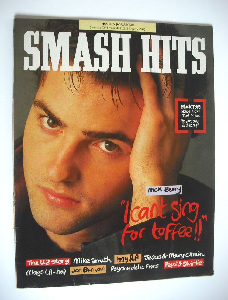 Smash Hits magazine - Nick Berry cover (14-27 January 1987)