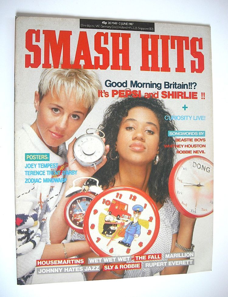 Smash Hits magazine - Pepsi and Shirlie cover (20 May - 2 June 1987)