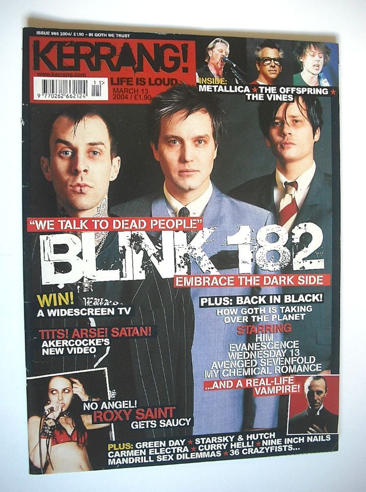 Kerrang magazine - Blink 182 cover (13 March 2004 - Issue 996)