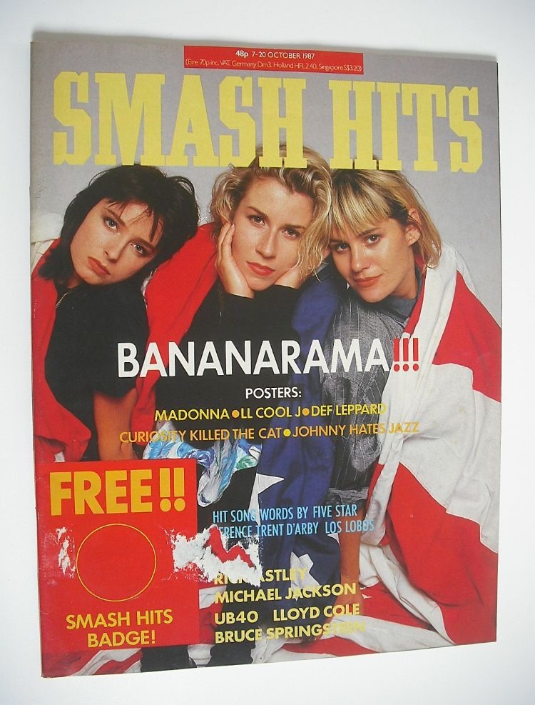 Smash Hits magazine - Bananarama cover (7-20 October 1987)
