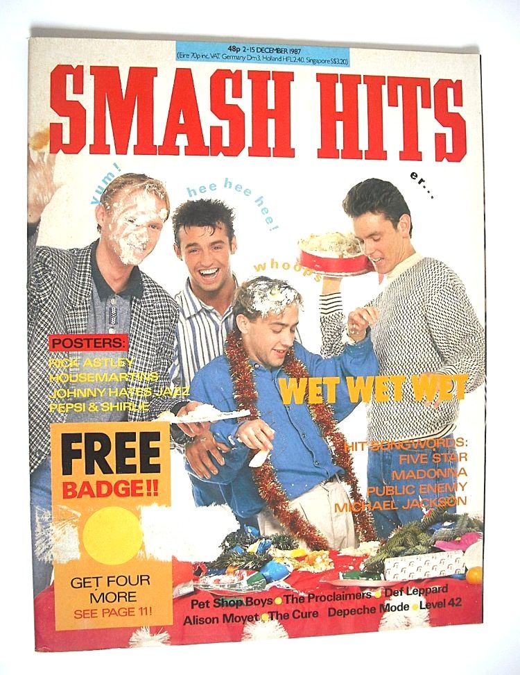 Smash Hits magazine - Wet Wet Wet cover (2-15 December 1987)