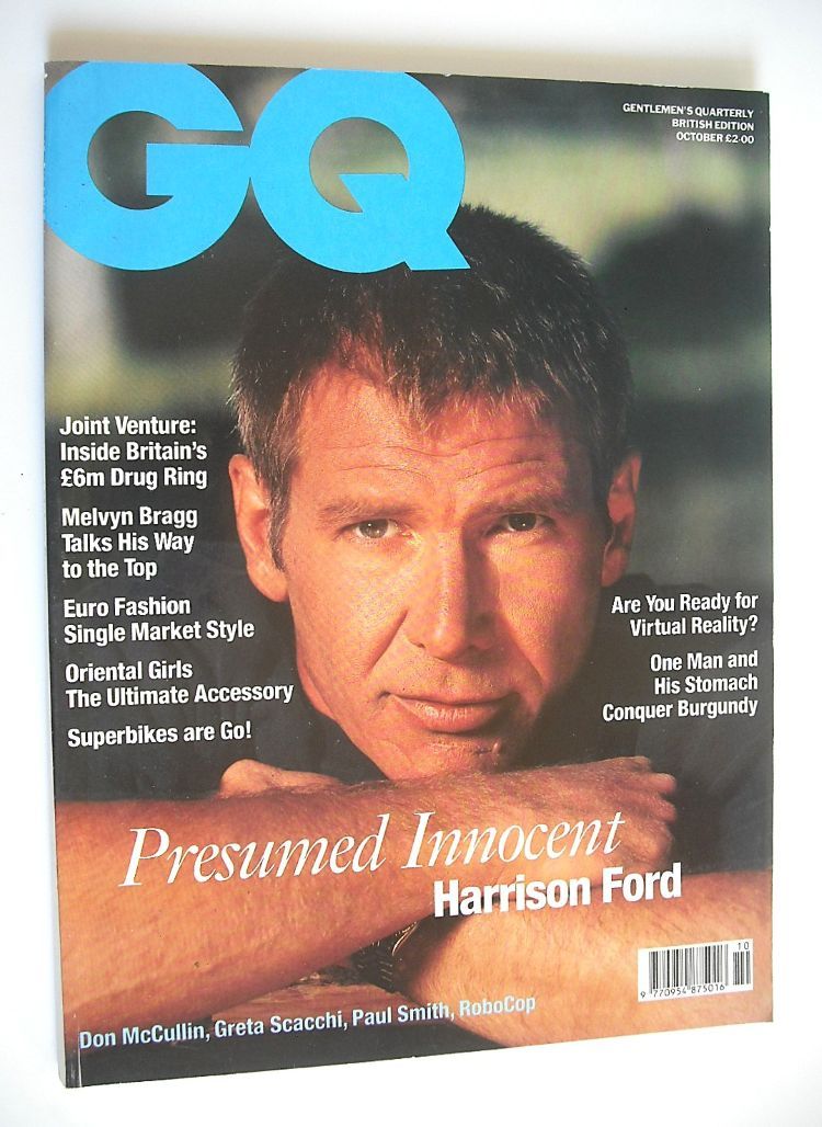 British GQ magazine - October 1990 - Harrison Ford cover