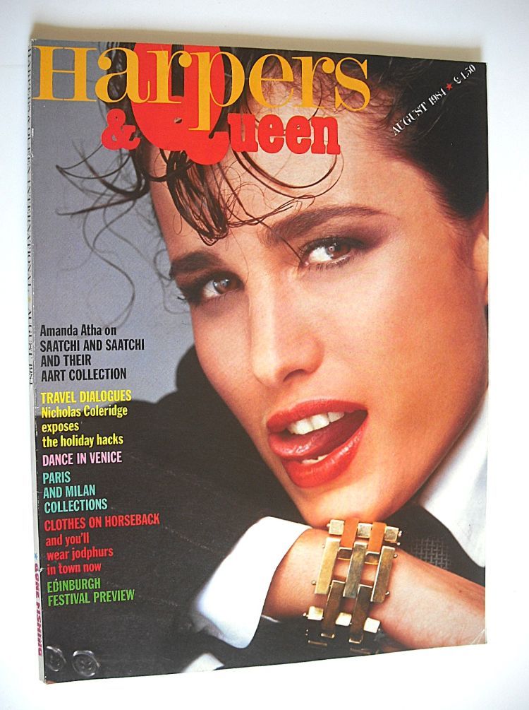 British Harpers & Queen magazine - August 1984 - Andie MacDowell cover