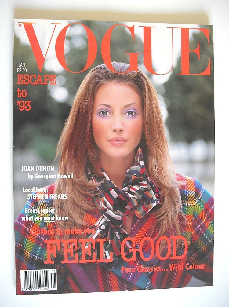 British Vogue magazine - January 1993 - Christy Turlington cover