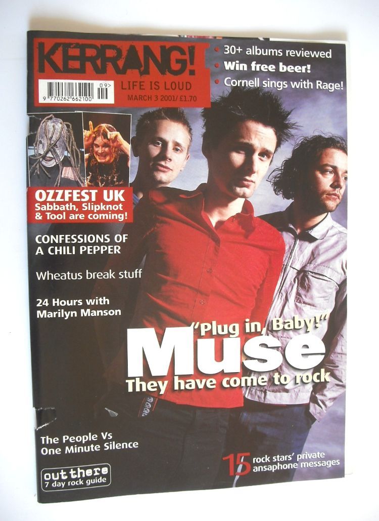 Kerrang magazine - Muse cover (3 March 2001 - Issue 842)