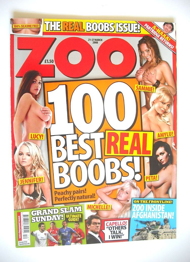 Zoo magazine - 100 Best Real Boobs cover (21-27 March 2008)
