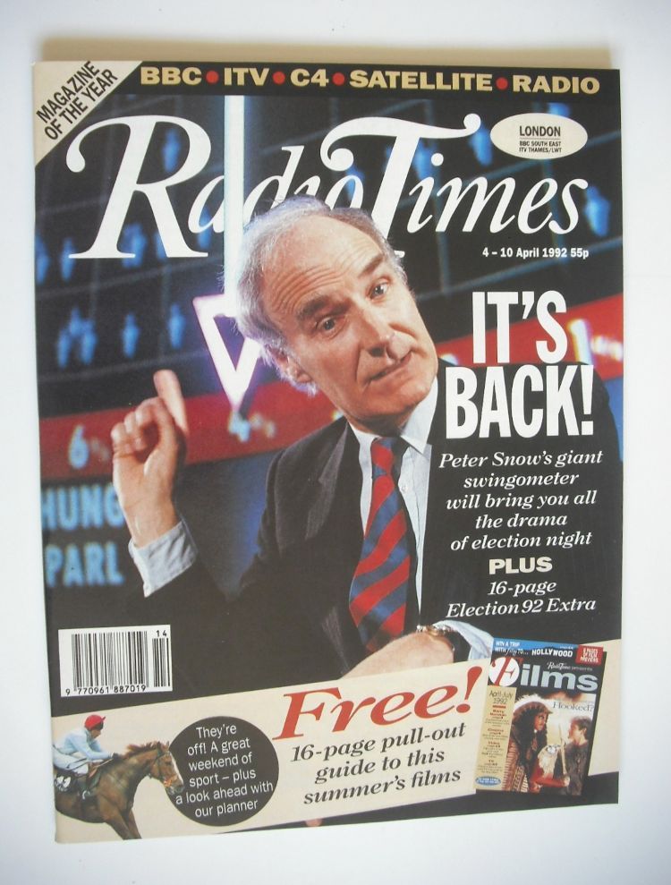 Radio Times magazine - Peter Snow cover (4-10 April 1992)