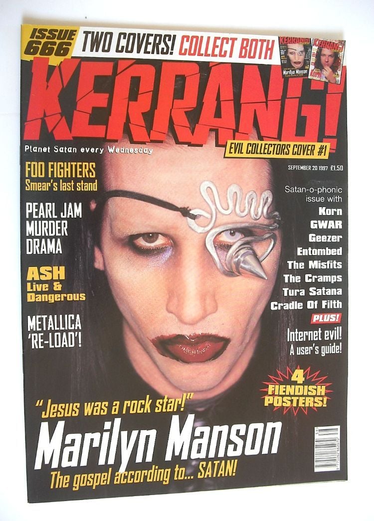 Kerrang magazine - Marilyn Manson cover (20 September 1997 - Issue 666)
