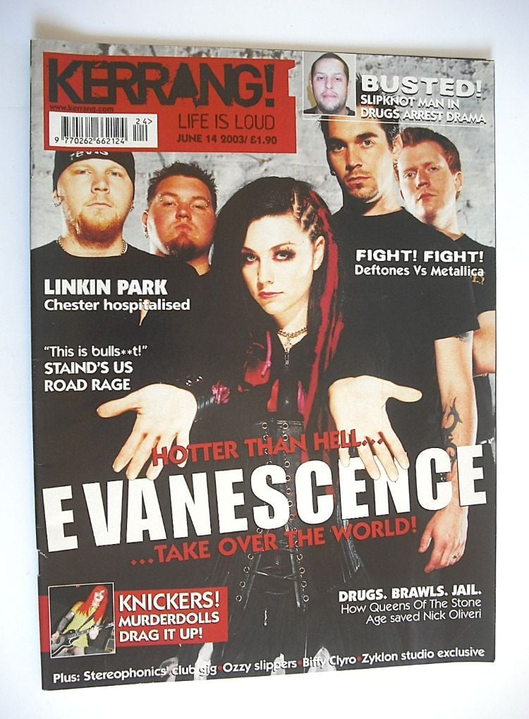 Kerrang magazine - Evanescence cover (14 June 2003 - Issue 959)