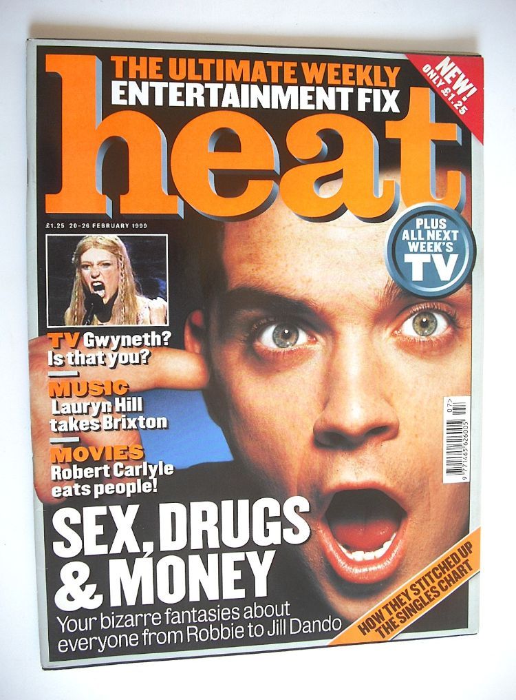 Heat magazine - Robbie Williams cover (20-26 February 1999 - Issue 3)