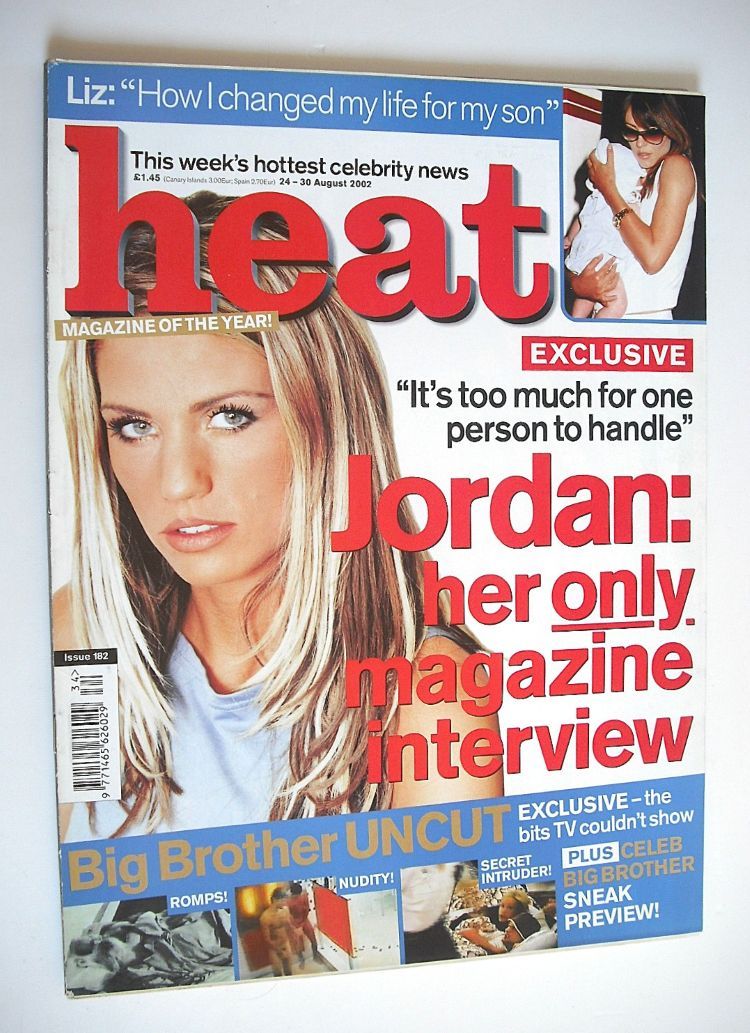 Heat magazine - Jordan cover (24-30 August 2002 - Issue 182)