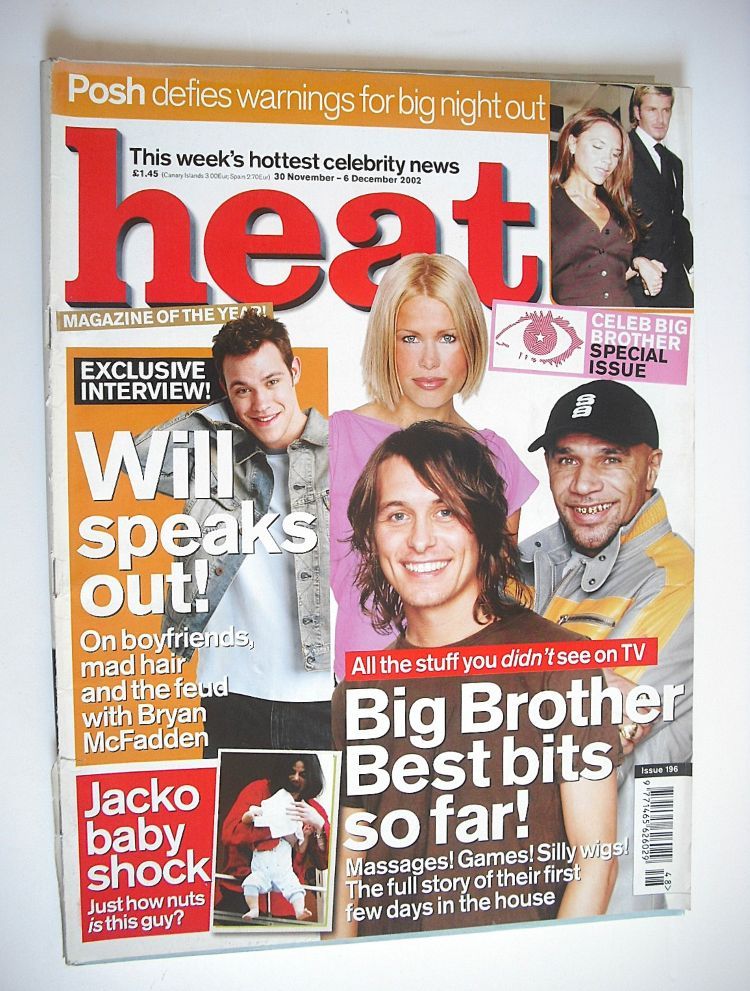 Heat magazine - Big Brother Best Bits So Far! cover (30 November-6 December 2002 - Issue 196)