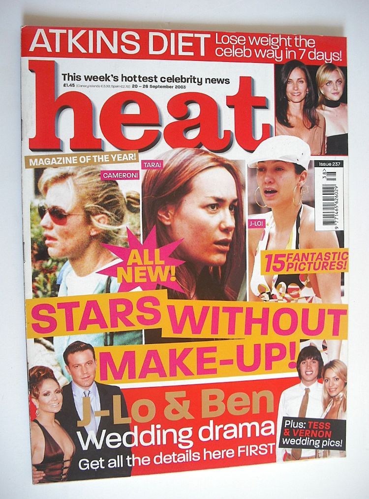 Heat magazine - Stars Without Make-Up! cover (20-26 September 2003 - Issue 237)