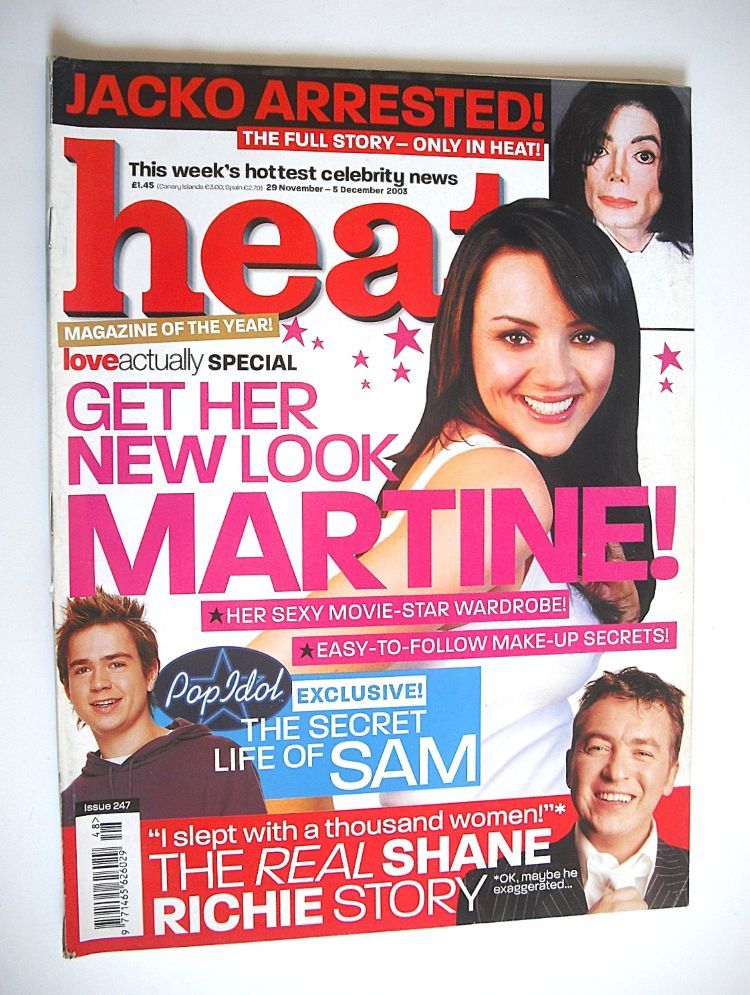 Heat magazine - Martine McCutcheon cover (29 November - 5 December 2003 - Issue 247)