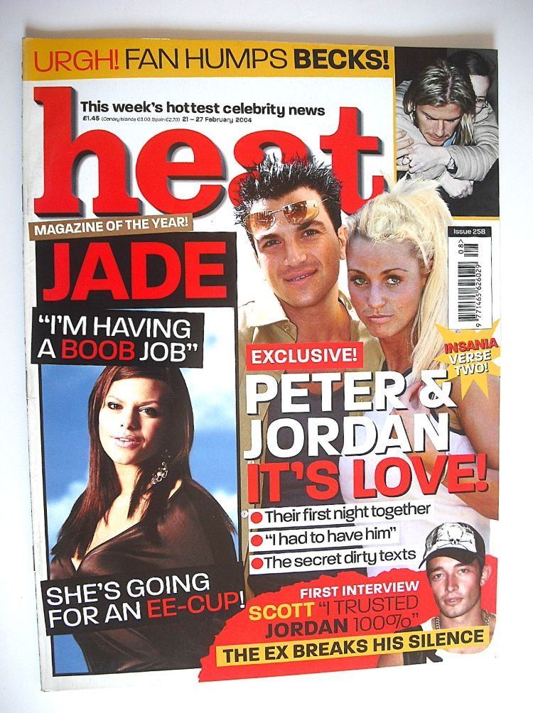 Heat magazine - Peter Andre and Jordan cover (21-27 February - Issue 258)