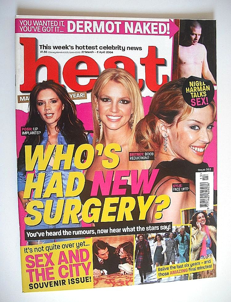 Heat magazine - Who's Had New Surgery? cover (27 March - 2 April 2004 - Issue 263)