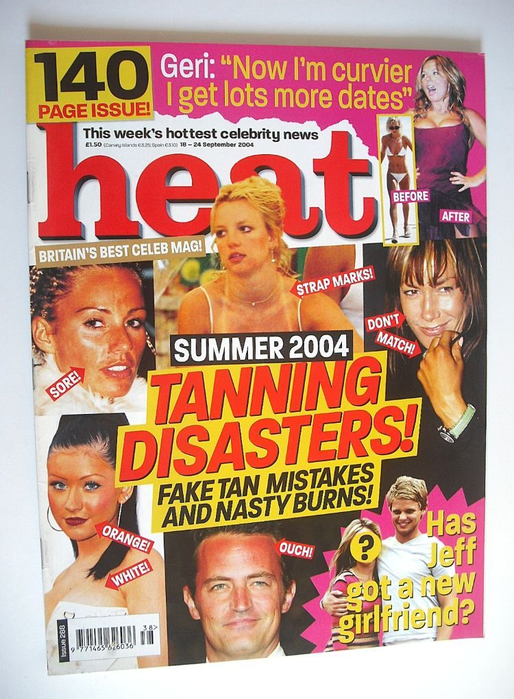 Heat magazine - Tanning Disasters! cover (18-24 September 2004 - Issue 288)
