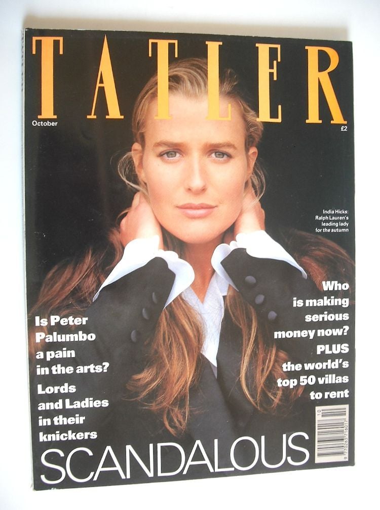 Tatler magazine - October 1991 - India Hicks cover