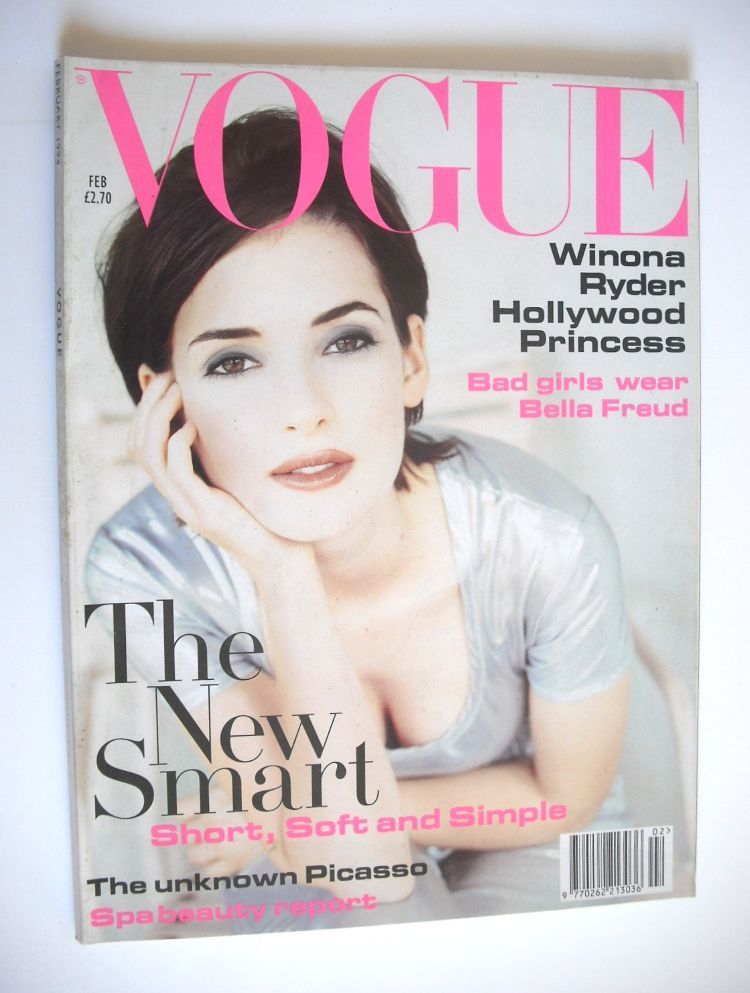 British Vogue magazine - February 1994 - Winona Ryder cover