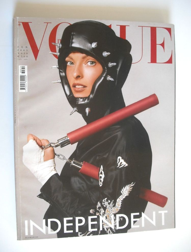 Vogue Italia magazine - February 2003 - Linda Evangelista cover