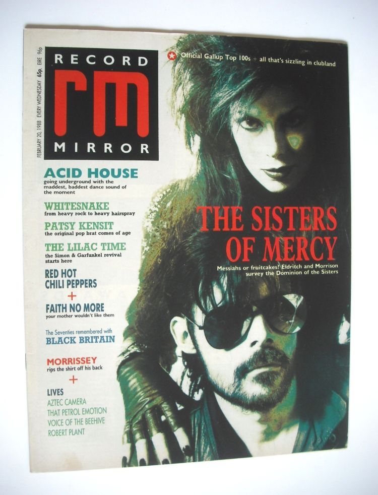Record Mirror magazine - The Sisters Of Mercy cover (20 February 1988)