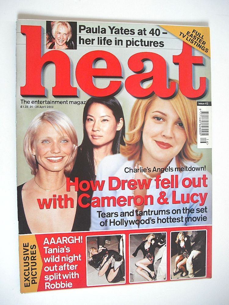 Heat magazine - Cameron Diaz, Lucy Liu, Drew Barrymore cover (20-26 April 2000 - Issue 62)