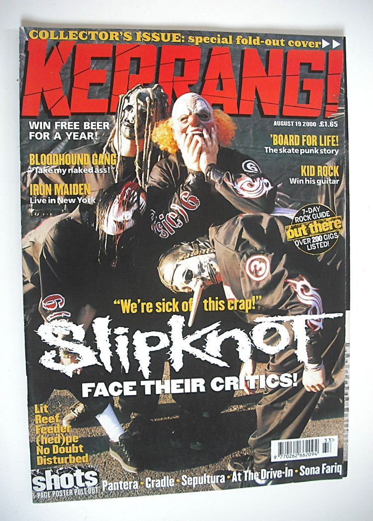 Kerrang magazine - Slipknot cover (19 August 2000 - Issue 815)