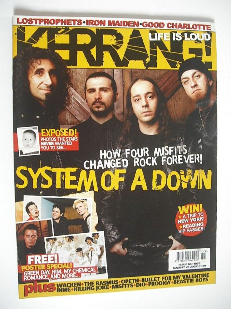 Kerrang magazine - System Of A Down cover (20 August 2005 - Issue 1070)