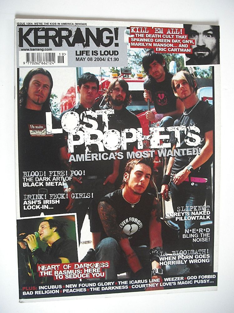 <!--2004-05-08-->Kerrang magazine - Lostprophets cover (8 May 2004 - Issue 
