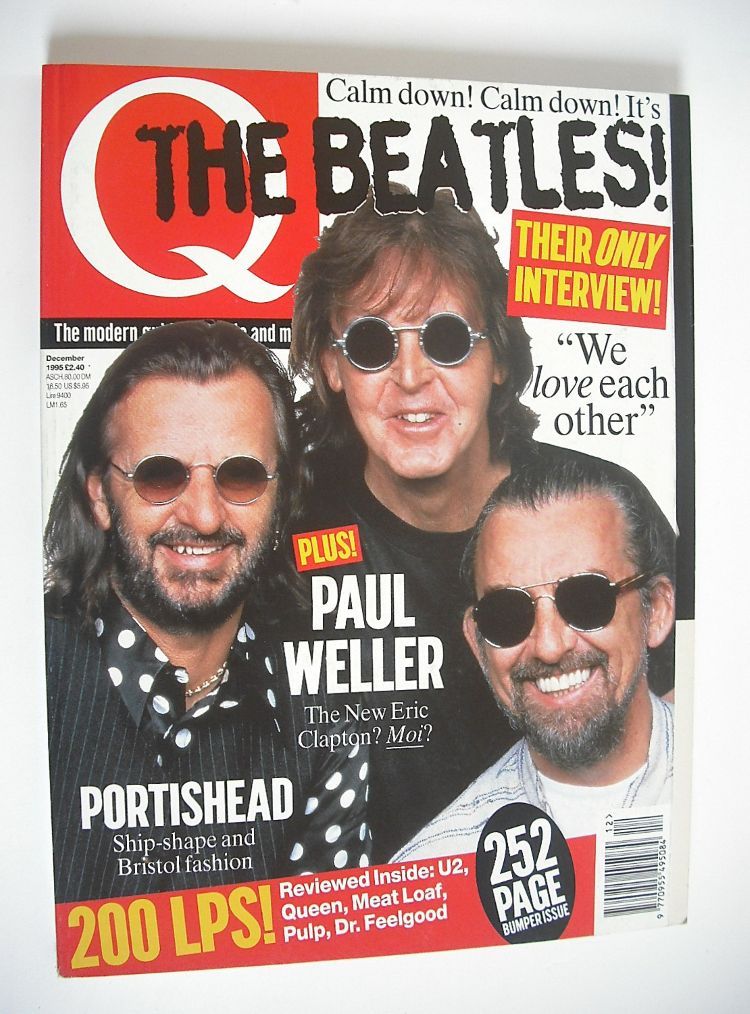 Q magazine - Ringo Starr, Paul McCartney, George Harrison cover (December 1995)