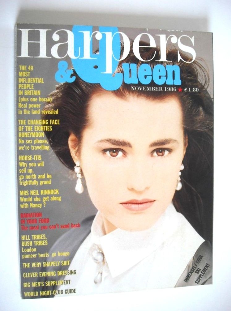 British Harpers & Queen magazine - November 1986 - Yasmin Le Bon cover