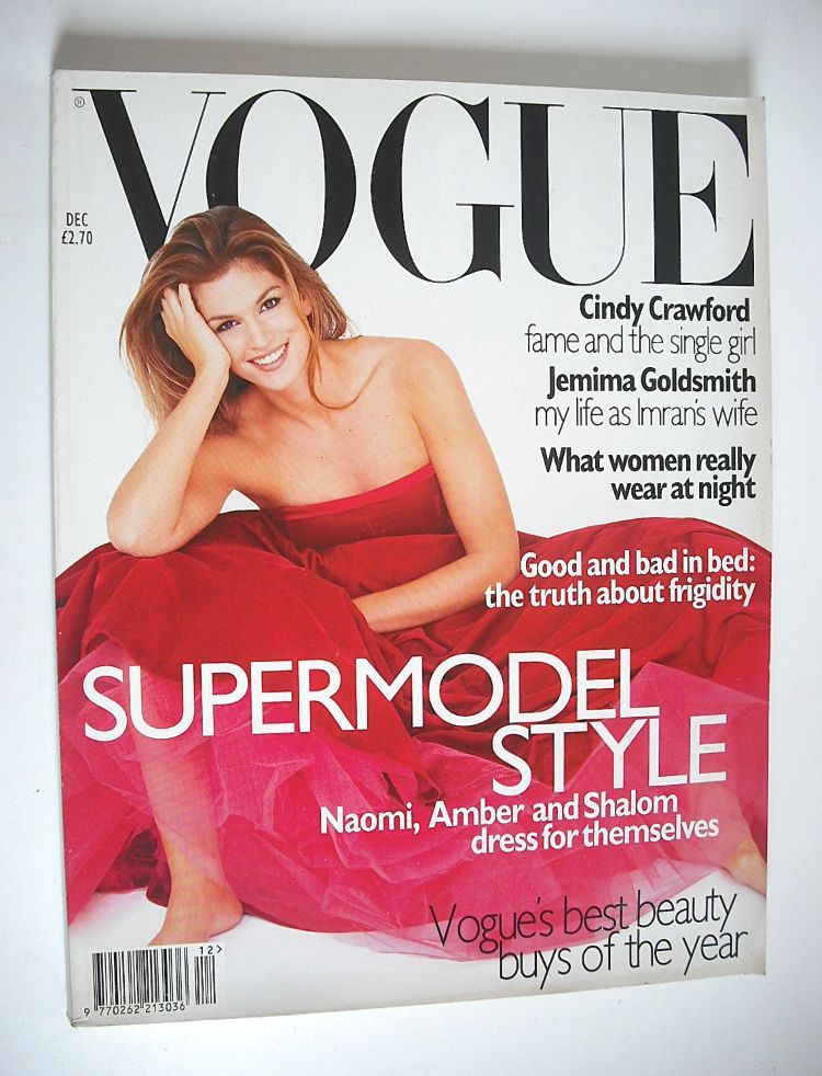 British Vogue - December 1995 - Cindy Crawford cover
