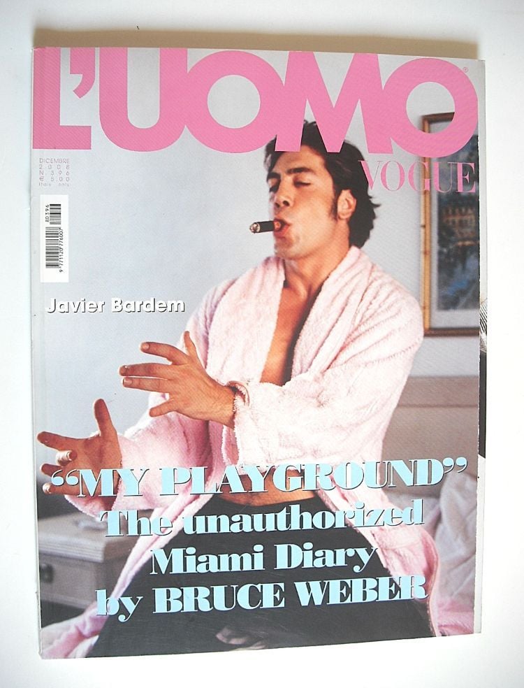 L'Uomo Vogue magazine - December 2008 - Javier Bardem cover