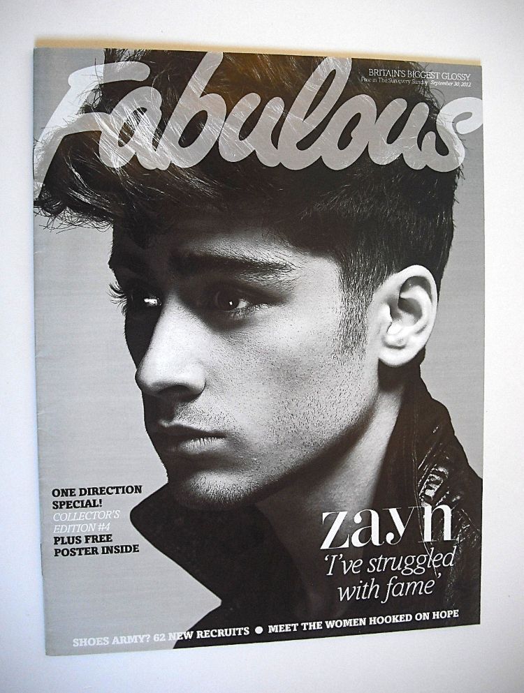 Fabulous magazine - Zayn Malik cover (30 September 2012)