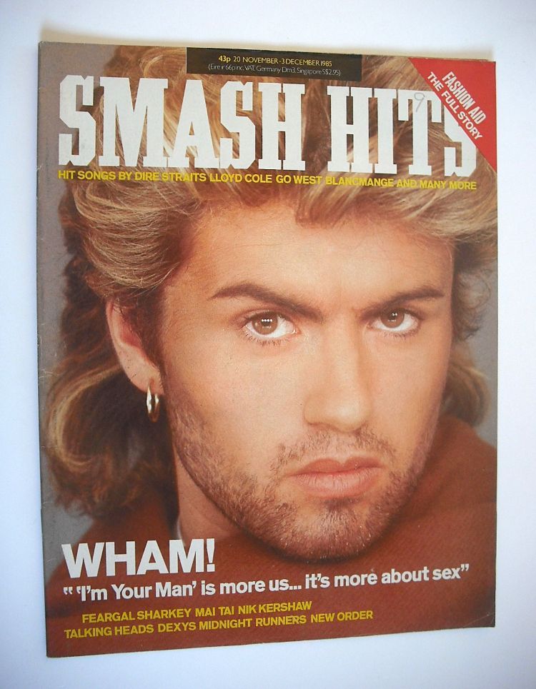 <!--1985-11-20-->Smash Hits magazine - George Michael cover (20 November - 