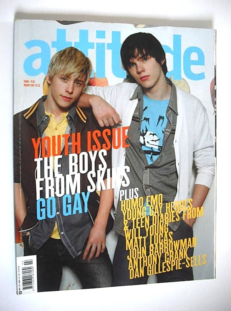 Attitude magazine - Nicholas Hoult and Mitch Hewer cover (March 2007)