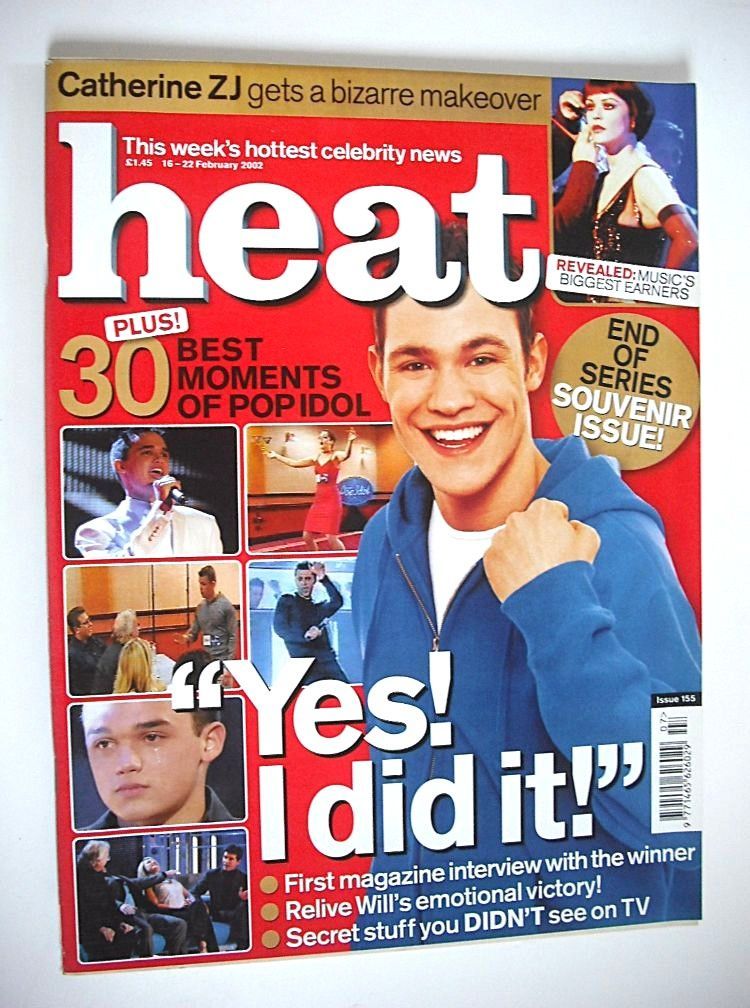 Heat magazine - Will Young cover (16-22 February 2002 - Issue 155)